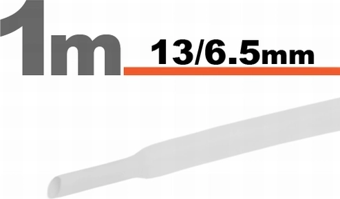 Biela zmršťovacia bužírka 13/6,5 mm