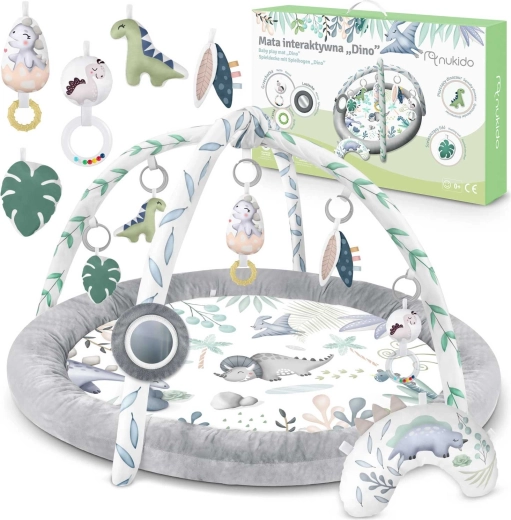 Interaktívna edukačná hracia deka Nukido Dino s odnímateľnými oblúkmi