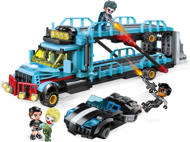 Qman Police Battle Force prepad kamiónu stavebnica