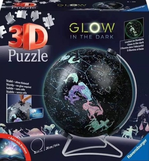 Svietiaci puzzle glóbus hviezdnej oblohy 180 dielikov