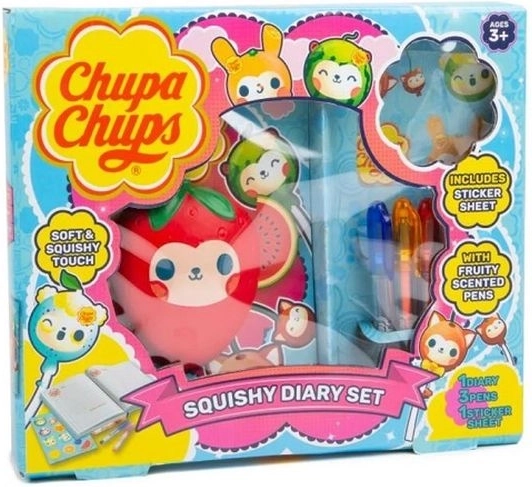 Chupa Chups školská sada Squishy – denník, gélové perá a nálepky
