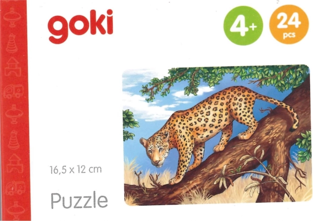 Goki drevené puzzle Africké zvieratá – jaguár, 24 dielikov