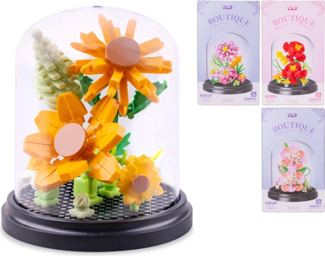 Stavebnica kvety 224–229 dielikov s krytom proti prachu