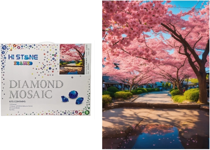 Diamantová mozaika Kvietnuca sakura