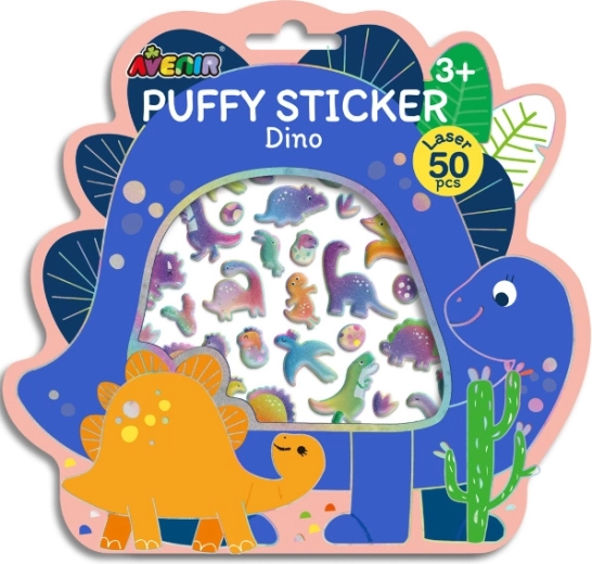 Nafukované 3D samolepky dinosaury, 50 ks