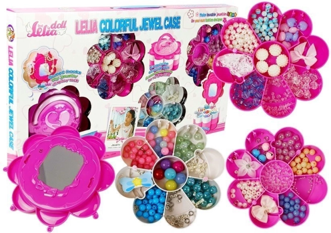 DIY sada šperkov Skladacia krabička so zrkadlom