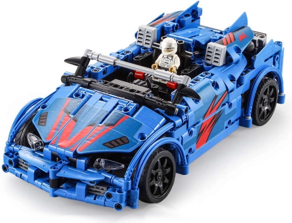 Stavebnica CADA pretekárske auto na diaľkové ovládanie, 585 dielikov s katapultovacím sedadlom