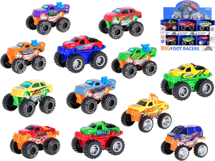 Kovové terénne auto na zotrvačník 7,5–8,5 cm