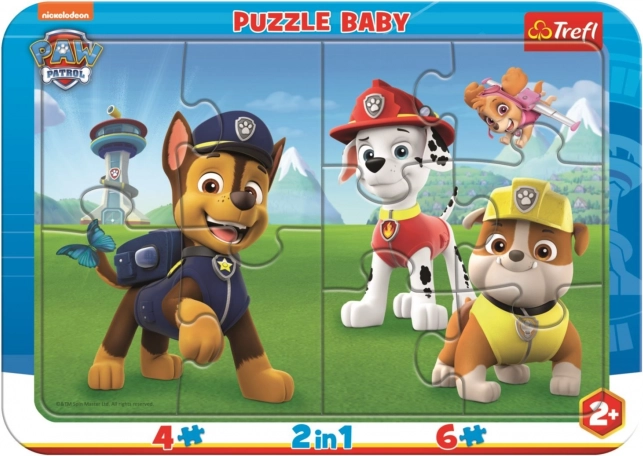 Baby puzzle Šťastná TLAPKOVÁ HLIADKA 2v1, 10 dielikov