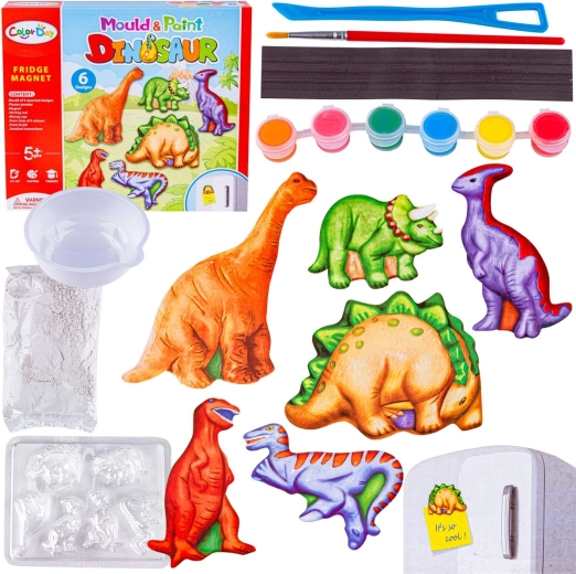 Kreatívna sada na výrobu magnetiek zo sadry – dinosaury DIY