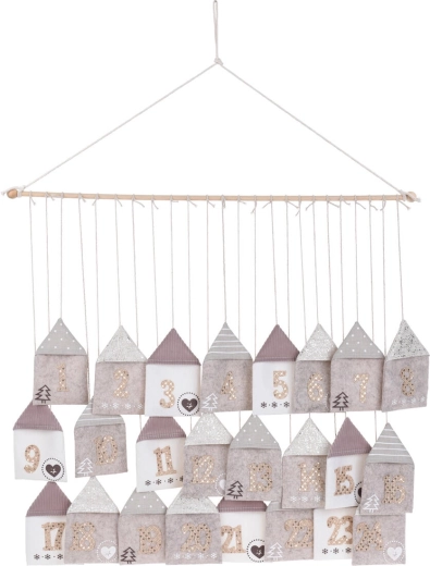 Závesný adventný kalendár z plsti 70 × 60 cm