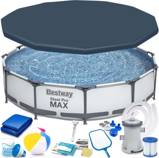 Záhradný bazén s kovovým rámom 366 × 76 cm BESTWAY Steel Pro MAX set 16v1