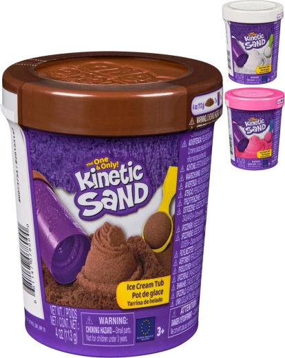 Spin Master Kinetic Sand tekutý piesok zmrzlina s lopatkou v dóze - 1 kus