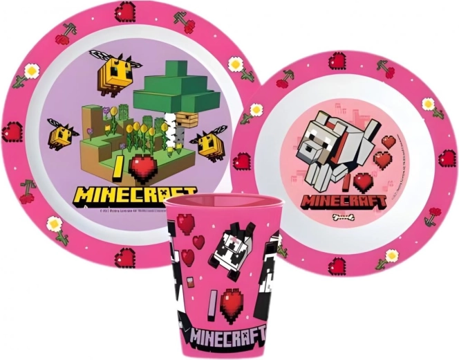 Plastová jedálenská sada Minecraft (3 diely) - 1 kus