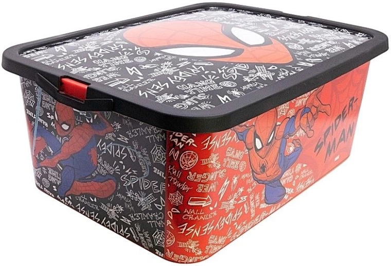 Stor úložný box s klipovým vekom Spider-Man - 1 kus