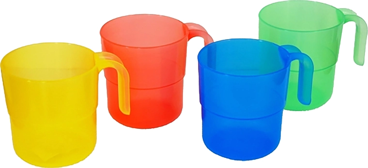 Stohovateľný plastový hrnček 0,33 l – mix farieb