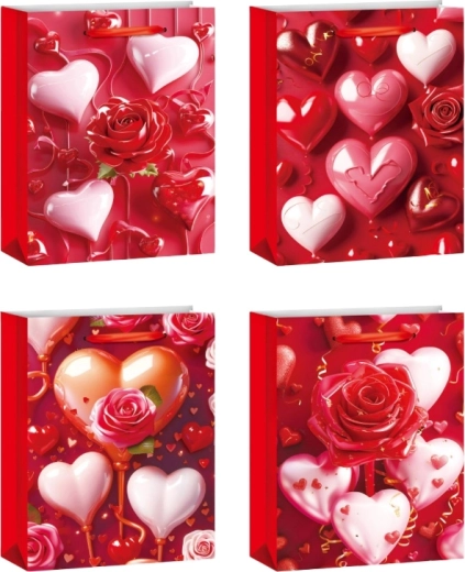 Darčeková taška XL Srdiečka pre zamilovaných 40 × 55 cm