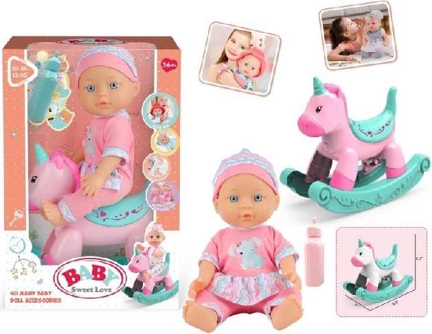 Baby Sweet Love bábika bábätko s hojdacím koníkom