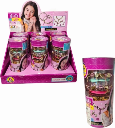 Sada na výrobu šperkov DIY v tube (náramky s príveskami, korálky) - 1 kus