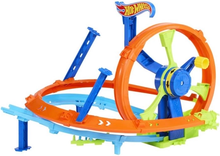 závodná turbo slučka Hot Wheels – kaskadérsky set s posilňovačom