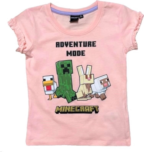 Ružové tričko Minecraft – Veľkosť: 128