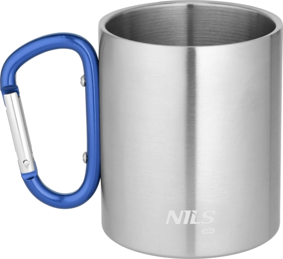 Kempingový hrnček Nils Camp s karabínou 300 ml modrý