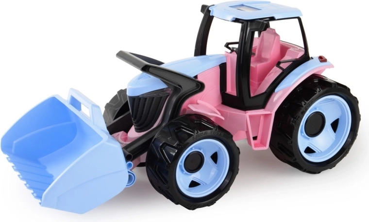 Detský traktor s radlicou 62 cm, ružový