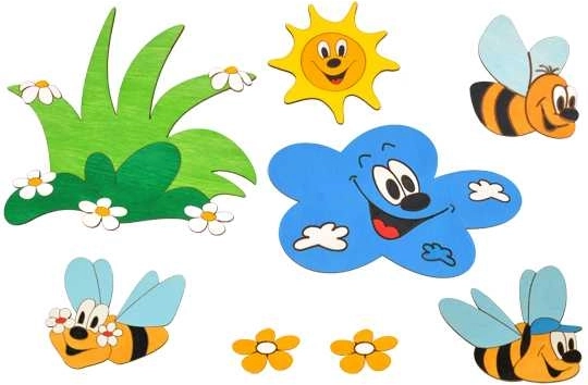 Drevená dekorácia lúka a včielky DoDo