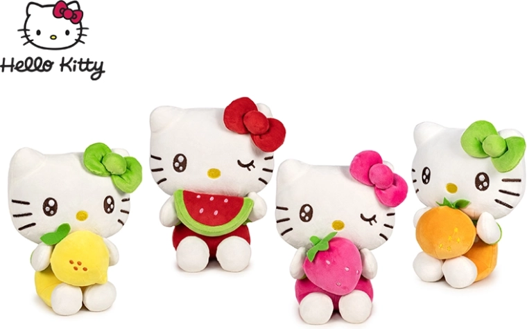 Hello Kitty plyšová figúrka s ovocím 16 cm, sediaca (4 varianty)