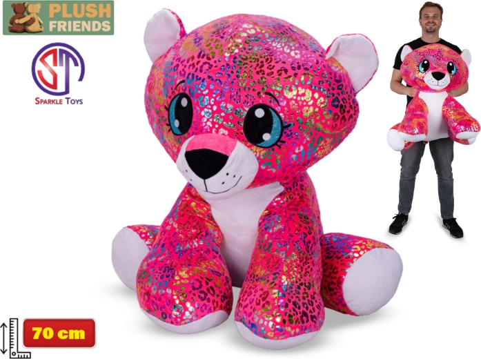 Plyšový leopard s dúhovým trblietkom 70 cm – Plush Friends Star Sparkle