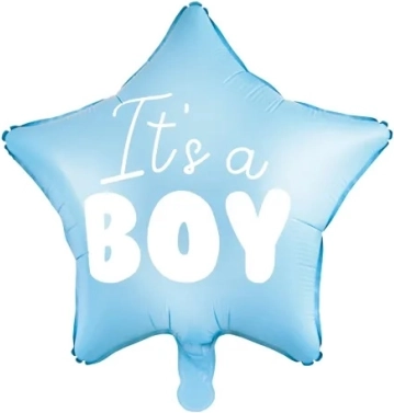 Fóliový balónik hviezda "It's a boy" modrá 48 cm