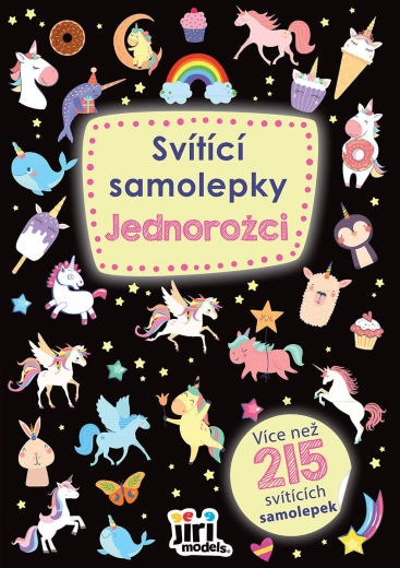 Jiri Models svietiace samolepky jednorožce 215 ks