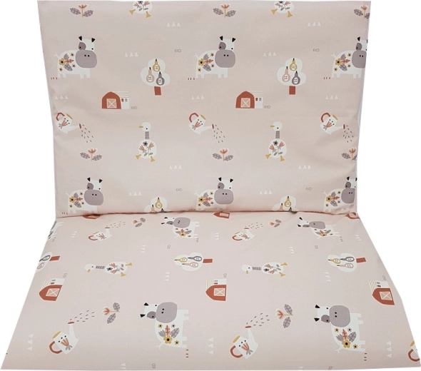 EKO detská bavlnená posteľná bielizeň 2-dielna My Farm, ružová