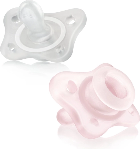 Chicco Physioforma Mini Soft celosilikónový cumlík 0–2 mesiace pre dievčatá 2 ks