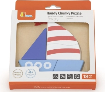 Drevené puzzle – plachetnica pre najmenších