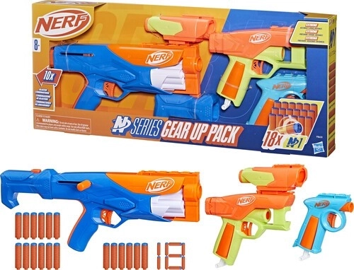 Nerf N Series Gear Up Pack – sada blástrov (puška a 2 pištole) s 18 šípkami