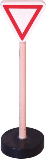 Drevená dopravná značka Daj prednosť v jazde BABU