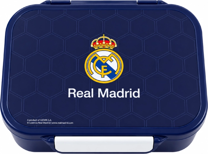 Trojkomorový desiatový box Real Madrid tmavomodrý