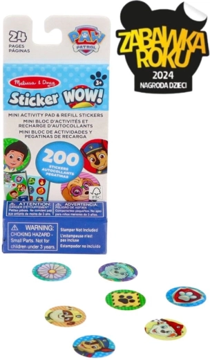 Mini bloček so samolepkami Labková patrola – doplnenie Sticker WOW! - 1 kus