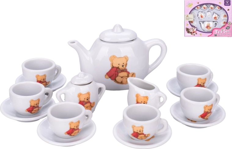 Porcelánový detský čajový set s medvedíkmi, 16 dielov