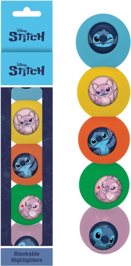 Zvýrazňovače DISNEY Lilo & Stitch – sada 5 stohovateľných farieb
