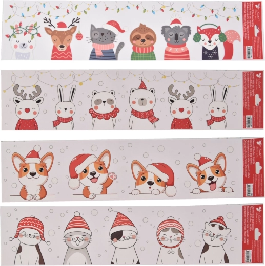 Okenná vianočná samolepiaca fólia pre deti 64 × 15 cm (4 varianty)