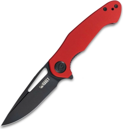 Kubey Dugu elegantný zatvárací vreckový nôž 7,4 cm, dark stonewash, červená G10