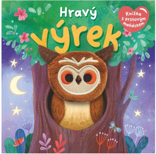 Hravý výr – knižka s prstovou maňuškou 12,5 × 12,5 cm