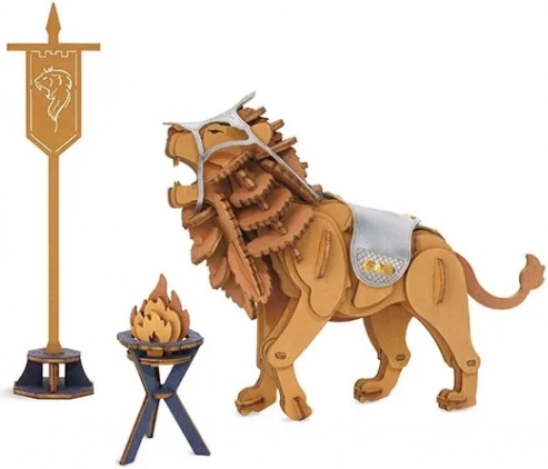 3D drevené puzzle Bojovný lev