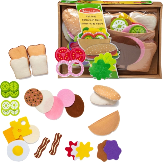 Plstená súprava na prípravu sendvičov Melissa & Doug, 33 dielov