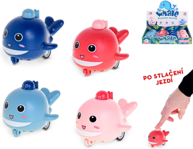 Jazdiaci delfín 8 cm pre deti od 3 rokov