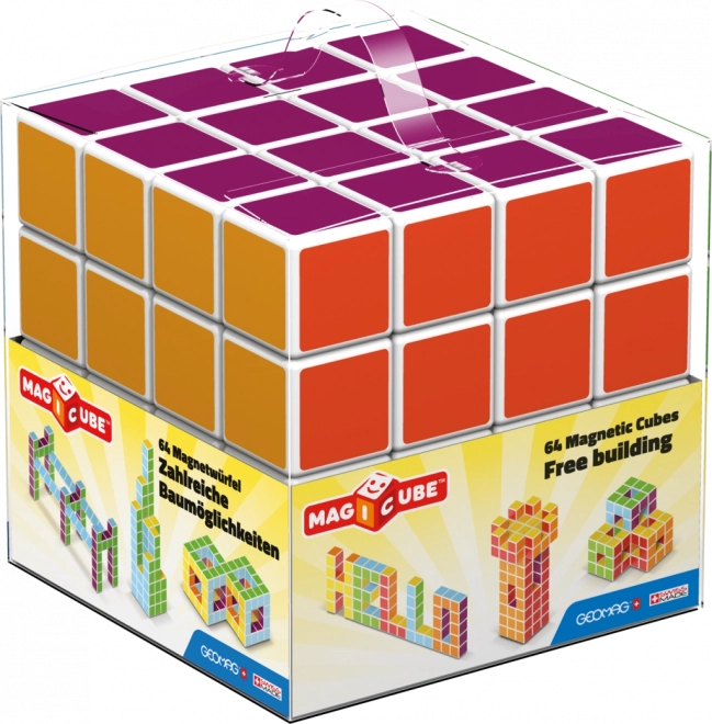 magnetické kocky geomag magicube free building 64 ks
