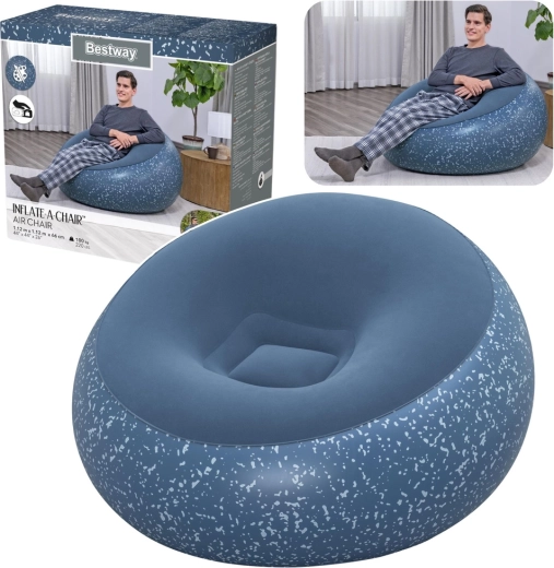 Nafukovacie kreslo Bestway Inflate-A-Chair modré