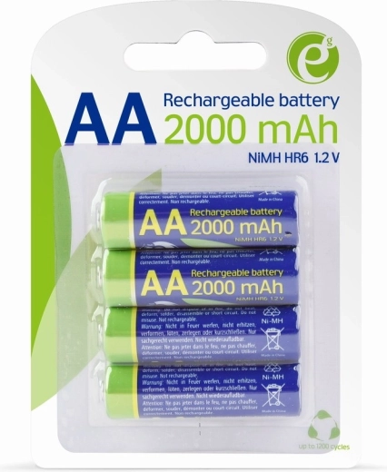 Akumulátory AA NiMH 2000 mAh prednabité – blister 4 ks